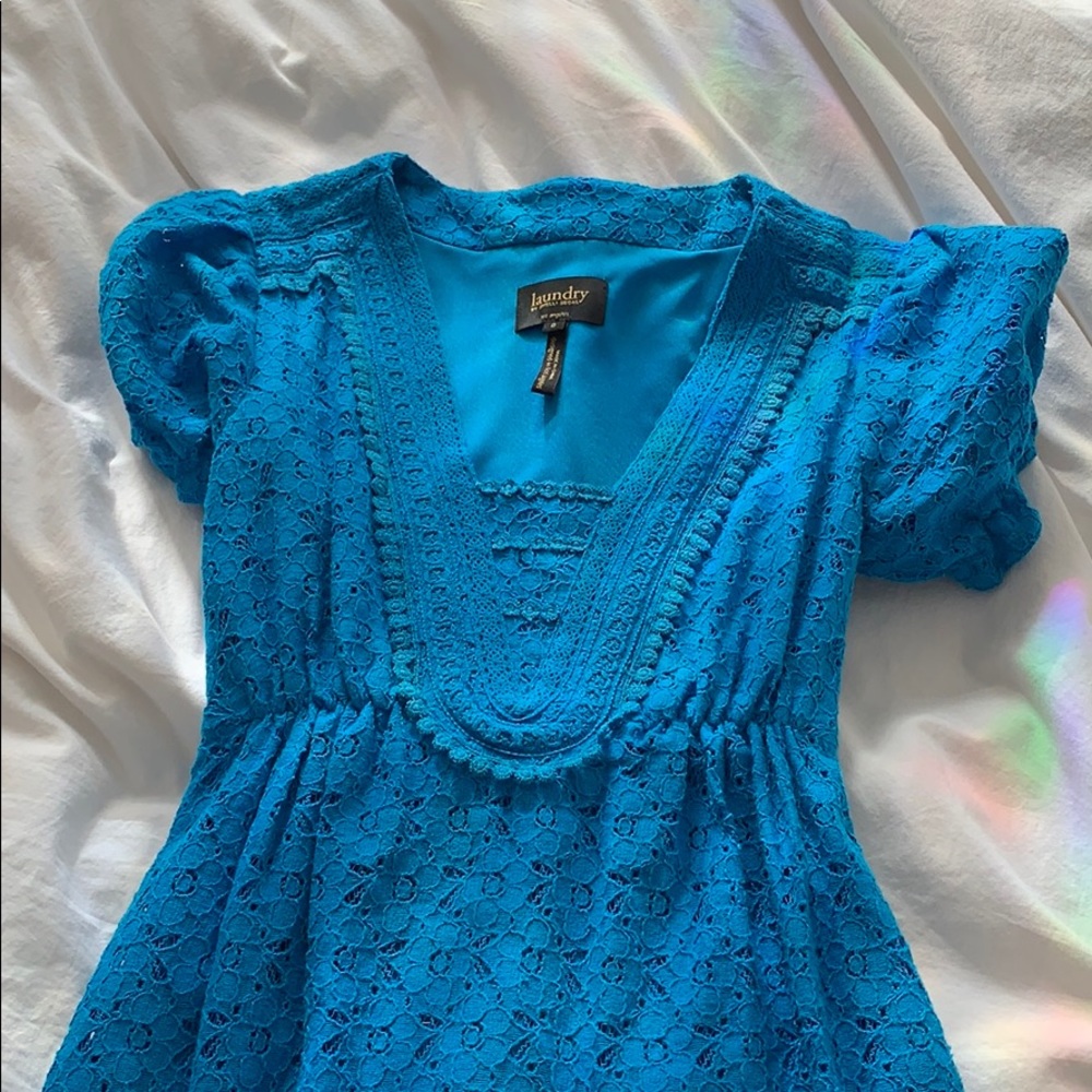 Blue lace summer dress